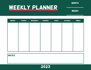 Mint Green Clean Weekly Calendar Template