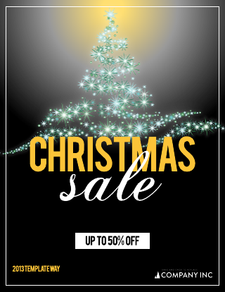 Black and Yellow Christmas Retail Flyer Template