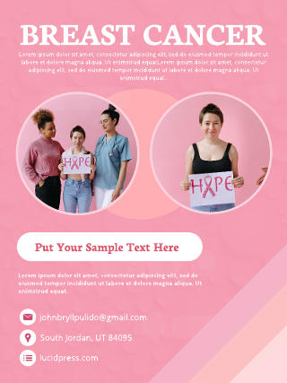 Hope Breast Cancer Poster Template