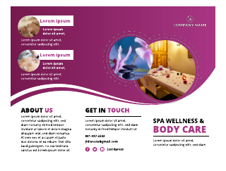 Spa Wellness & Body Care Tri-fold Brochure Template