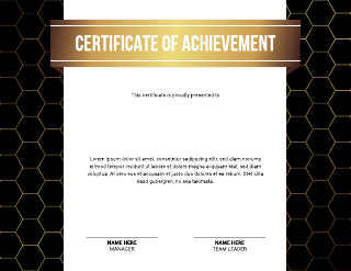 Black And Gold Certificate Template