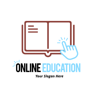 Brown Blue Online Education Logo Template