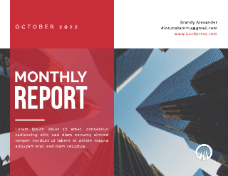 Red White Landscape Business Monthly Report Template