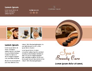 Spa & Beauty Care Bi-fold Brochure Template