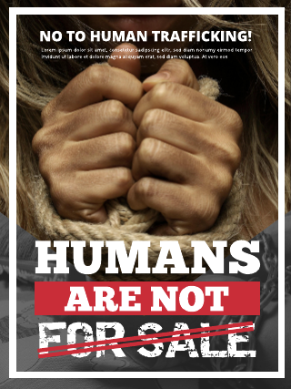 Grey No to Human Trafficking Poster Template