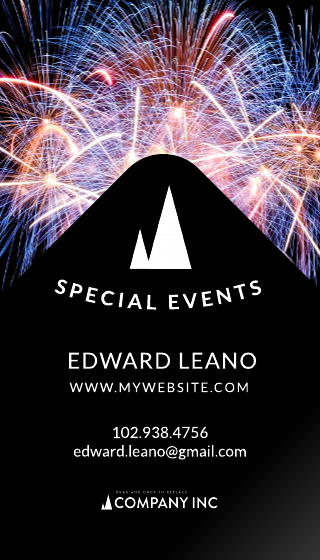 Event Planner Fireworks Business Card Template