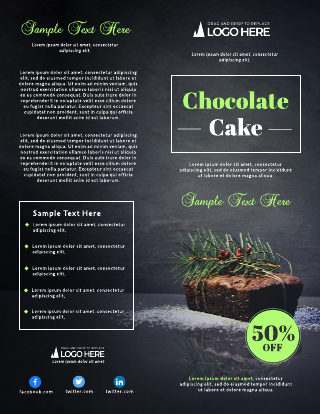 Chocolate Cake Bifold Brochure Template