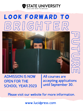 Pink & Blue College Poster Template