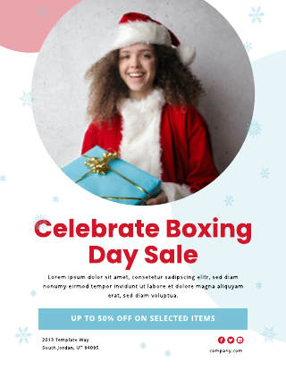 Celebrate Boxing Day Sale Christmas Flyer Template