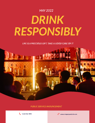 Red Alcohol Awareness Poster Template