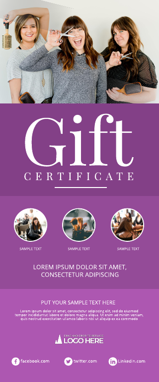 Violet Gift Certificate Hair Salon