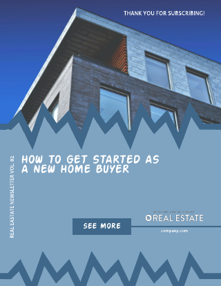 Fun Blue Real Estate Newsletter Template