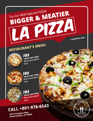 La Pizza Restaurant Flyer Template