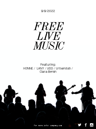 Black And White Free Concert Poster Template