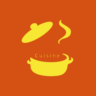 Yellow Traditional Cuisine Logo Template