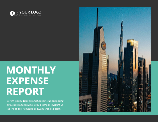 Green Black Monthly Expense Report Template