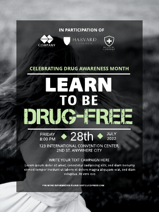 Drug Free Drug Awareness Poster Template
