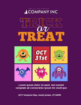 Monster Trick or Treat Flyer Template