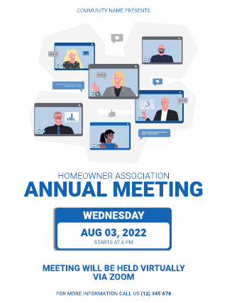 Community Home Owner Association Meeting Poster Template