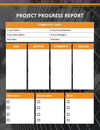 Simple Orange Project Progress Report Template
