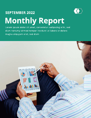 Green White Business Monthly Report Template