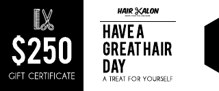 Black and White Great Hair Day Salon Gift Certificate