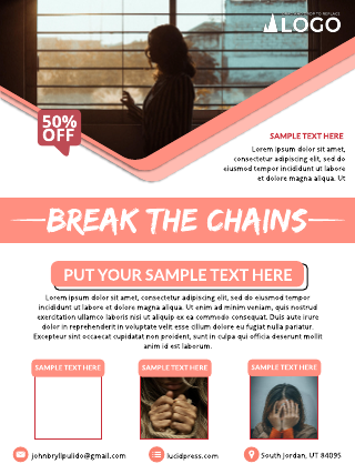 Light red Break The Chains Poster Template