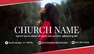Women Red Church Business Card Template