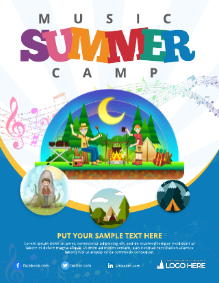 Music Escape Summer Camp Flyer Template
