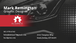 Grey Dotted Automotive Business Card Template