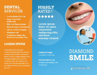 Dental Clinic Blue Orange Brochure Template