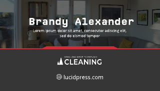 Red And Black Cleaning Business Card Template