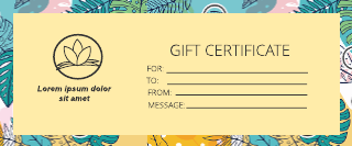 Massage Simple Yellow Gift Certificate