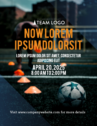 Orange Text Soccer University Recruitment Flyer Template