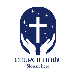 Dark Blue With Stars Church Logo Template