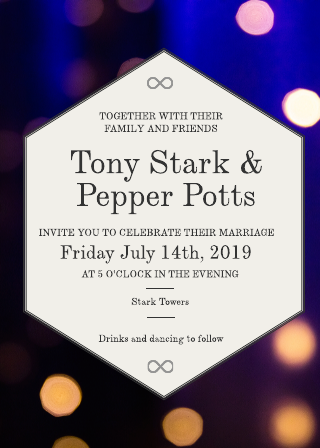 Tony Stark Wedding Invitation