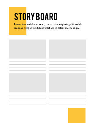 Yellow 4 Story Board Template