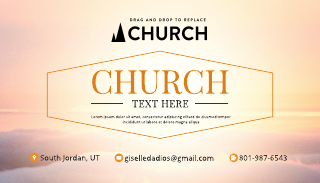 Light Orange Church Business card Template