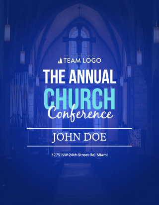 Blue Gradient Church Conference Flyer Template