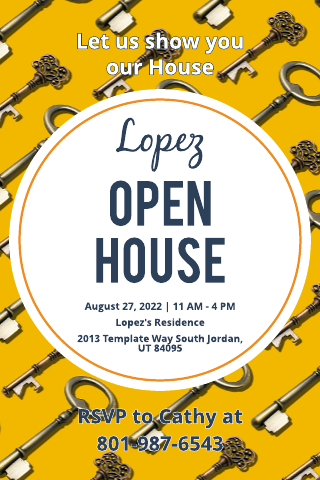 Circle with Keys Open House Invitation Template