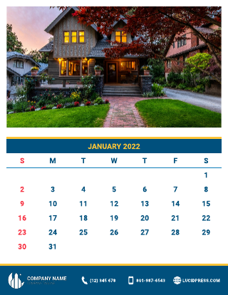 Simple Real Estate Wall Calendar Template