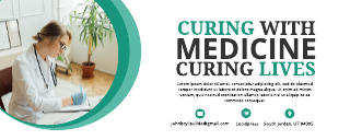 Green Curing With Medicine Curing Lives Horizontal Banner Template