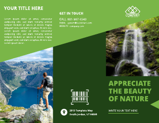 Appreciate The Nature Green Grey Nonprofit Brochure Template