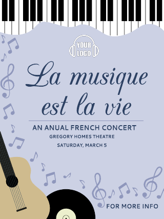 French Music Concert Poster Template