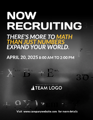 White and Black Math University Recruitment Flyer Template