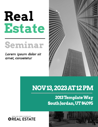 Green Building Real Estate Seminar Flyer Template