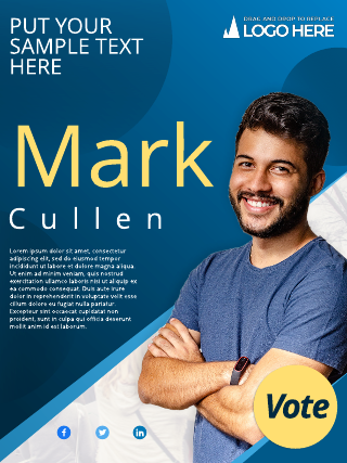 Blue Political Campaign Poster Template
