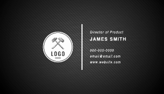 Striped Black Business Card Template