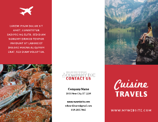 Travel Cuisine Red Brochure Template