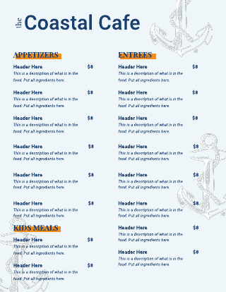 Free Cafe Menu Templates &amp; Examples